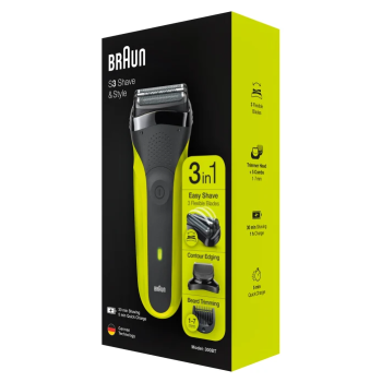 Braun | Shaver | 300BT Shave&Style | Operating time (max) 30 min | Black/Green