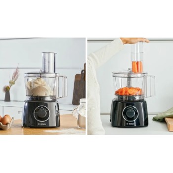 Bosch | Food Processor MultiTalent 3 Plus | MCM3PM386 | 900 W | Number of speeds 2 | Bowl capacity 2.3 L | Black/Stainless steel