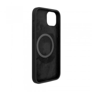 Fixed MagFlow with MagSafe support Back cover Apple iPhone 14 Plus Liquid silicon Black