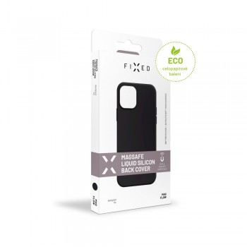 Fixed MagFlow with MagSafe support Back cover Apple iPhone 14 Plus Liquid silicon Black