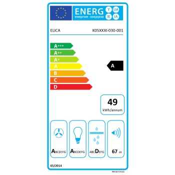 Elica | Hood | JUNO WH/F/50 | Wall mounted | Energy efficiency class A | Width 50 cm | 700 m³/h | Push buttons | LED | White