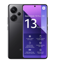 Xiaomi Redmi Note 13 Pro+ Midnight Black 6.67 " AMOLED 1220 x 2712 pixels Mediatek Dimensity 7200 Ultra Internal RAM 12 GB 128 GB Dual SIM Nano-SIM 5G Main camera 200+8+2 MP Secondary camera 16 MP Android 13 5000 mAh