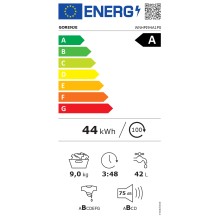 Gorenje Washing Machine | WNHPI94A1PS | Energy efficiency class A | Front loading | Washing capacity 9 kg | 1400 RPM | Depth 54 cm | Width 60 cm | Display | LED | Steam function | White