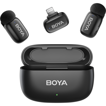 Boya | Mini-15 Ultracompact 2.4GHz Wireless Microphone System with Lightning plug | Black