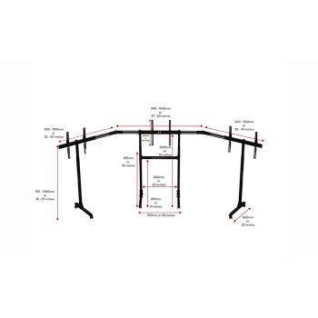 Next Level Racing | Floor stand | Free Standing Triple Monitor stand | 3 x 32- 65 " | Maximum weight (capacity) 70 kg | Black