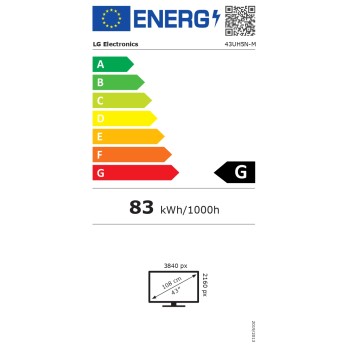 LG 43UH5N-M | 43 " | Landscape/Portrait | 24/7 | webOS | Wi-Fi | 500 cd/m² | 8 ms | 178 ° | 178 °