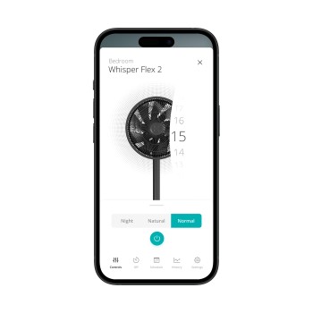 Duux Fan | Whisper Flex 2 | Stand Fan | Black | Diameter 34 cm | Number of speeds 30 | Oscillation | 2-21.5 W | Yes