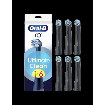Oral-B Replaceable toothbrush heads | iO UltimateClean | Heads | For adults | Number of brush heads included 6 | Black