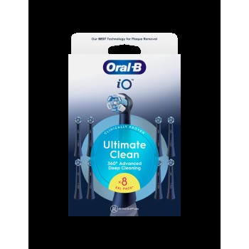 Oral-B Replaceable toothbrush heads | iO UltimateClean | Heads | For adults | Number of brush heads included 8 | Black