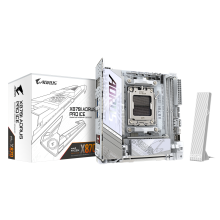 Gigabyte X870I AORUS PRO ICE | Processor family AMD | Processor socket AM5 | DDR5 SDRAM | Supported hard disk drive interfaces M.2, SATA | Number of SATA connectors 2