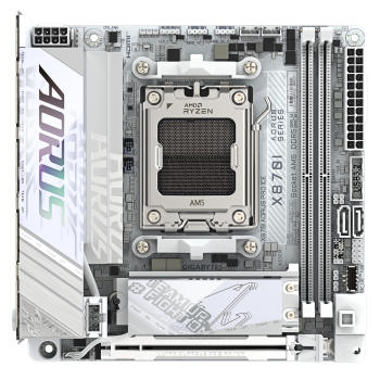 Gigabyte X870I AORUS PRO ICE | Processor family AMD | Processor socket AM5 | DDR5 SDRAM | Supported hard disk drive interfaces M.2, SATA | Number of SATA connectors 2
