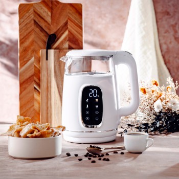 Adler Kettle with LED Display | AD 1305 | Electric | 2200 W | 1.7 L | Plastic | 360° rotational base | White/Silver