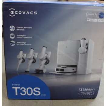 SALE OUT. Ecovacs DEEBOT T30S COMBO Vacuum cleaner,Robot+Handheld,Wet&Dry,Robot operating time 220 min,Dust bin 0,3 L,5200mAh,White+Auto-emp | Ecovacs | Vacuum cleaner | DEEBOT T30S COMBO | Wet&Dry | Li-ion | 5200 mAh | Dust capacity 3 L | 11000 P