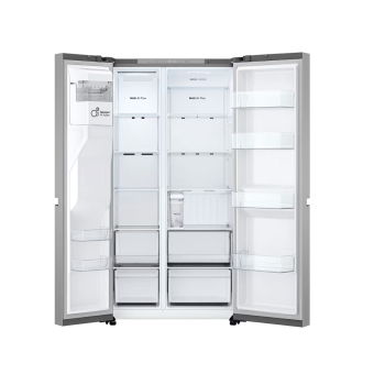 LG Refrigerator | GSLC41PYPE | Energy efficiency class E | Free standing | Side by side | Height 179 cm | Fridge net capacity 420 L | Freezer net capacity 221 L | Display | 36 dB | Grey