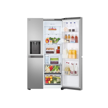 LG Refrigerator | GSLC41PYPE | Energy efficiency class E | Free standing | Side by side | Height 179 cm | Fridge net capacity 420 L | Freezer net capacity 221 L | Display | 36 dB | Grey
