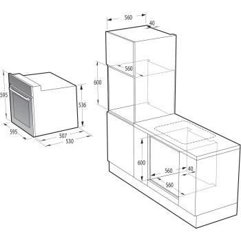 Gorenje Oven | BO6615E01X | 60 L | Electric | EnamelClean | Mechanical control | Height 59.5 cm | Width 59.5 cm | Stainless steel