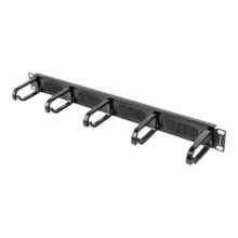 Lanberg 19" cable management brush panel 5 rings type B 1U, black | Lanberg