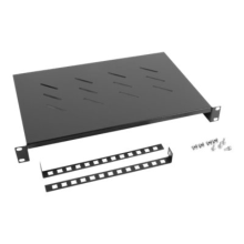 Lanberg 19" fixed shelf 1U/483x300mm max load capacity up to 25kg, black | Lanberg