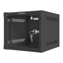 Lanberg Rack cabinet 10" wall-mount 4U/280x310 (flat pack) with glass door, black | Lanberg