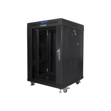 Lanberg Rack cabinet 19" free-standing 15U/600x600 (flat pack) with glass door lCD V2, black | Lanberg
