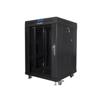 Lanberg Rack cabinet 19" free-standing 15U/600x600 (flat pack) with glass door lCD V2, black | Lanberg Lanberg Rack cabinet 19" free-standing 15U/600x600 (flat pack) with glass door lCD V2, black | Lanberg