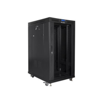 Lanberg Rack cabinet 19" free-standing 22U/800x1000 (flat pack) with glass door lCD V2, black | Lanberg Lanberg Rack cabinet 19" free-standing 22U/800x1000 (flat pack) with glass door lCD V2, black | Lanberg