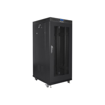 Lanberg Rack cabinet 19" free-standing 22U/800x800 (flat pack) with glass door lCD V2, black | Lanberg Lanberg Rack cabinet 19" free-standing 22U/800x800 (flat pack) with glass door lCD V2, black | Lanberg