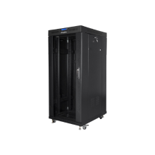 Lanberg Rack cabinet 19" free-standing 27U/800x1000 (flat pack) with glass door lCD V2, black | Lanberg