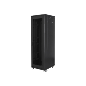 Lanberg Rack cabinet 19" free-standing 42U/600x800 (flat pack) with mesh door, black | Lanberg Lanberg Rack cabinet 19" free-standing 42U/600x800 (flat pack) with mesh door, black | Lanberg