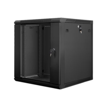 Lanberg Rack cabinet 19" wall-mount 12U/600x600 (flat pack) with glass door V2, black | Lanberg
