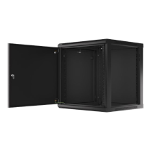Lanberg Rack cabinet 19" wall-mount 12U/600x600 for self-assembly with metal door (flat pack), black | Lanberg