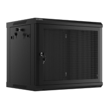 Lanberg Rack cabinet 19" wall-mount 9U/600x450 with perforated door (flat pack), black | Lanberg