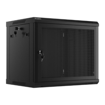 Lanberg Rack cabinet 19" wall-mount 9U/600x450 with perforated door (flat pack), black | Lanberg Lanberg Rack cabinet 19" wall-mount 9U/600x450 with perforated door (flat pack), black | Lanberg