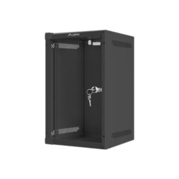 Lanberg Rack cabinet 10" wall-mount 9U/280x310 (flat pack) with glass door, black | Lanberg Lanberg Rack cabinet 10" wall-mount 9U/280x310 (flat pack) with glass door, black | Lanberg