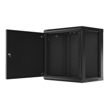 Lanberg Rack cabinet 19" wall-mount 12U/600x450 for self-assembly with metal door (flat pack), black | Lanberg