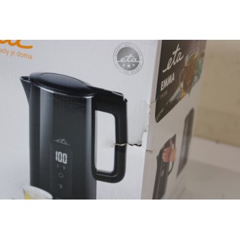 SALE OUT. ETA ETA559590000 Emma Electric kettle, 1.5 L, Black | ETA | Kettle | ETA559590000 Emma | Electric | 2200 W | 1.5 L | Stainless steel | 360° rotational base | Black | DAMAGED PACKAGING