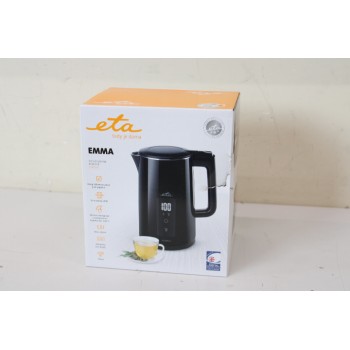 SALE OUT. ETA ETA559590000 Emma Electric kettle, 1.5 L, Black | ETA | Kettle | ETA559590000 Emma | Electric | 2200 W | 1.5 L | Stainless steel | 360° rotational base | Black | DAMAGED PACKAGING